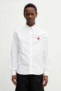 Kenzo koszula bawełniana męska kolor beżowy regular z kołnierzykiem button-down FG55CH4109LO