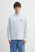 Kenzo koszula bawełniana męska kolor niebieski regular z kołnierzykiem button-down FG55CH4109LO
