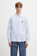 Bavlněná košile Kenzo pánská, modrá barva, regular, s límečkem button-down, FG55CH4109KB