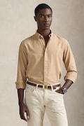 Polo Ralph Lauren koszula bawełniana męska kolor beżowy regular z kołnierzykiem button-down 710P07183