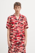 A Bathing Ape koszula Palm Tree Camo Open Collar męska kolor czerwony regular z kołnierzykiem klasycznym 1L30132306