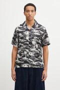 A Bathing Ape koszula Palm Tree Camo Open Collar męska kolor czarny regular z kołnierzykiem klasycznym 1L30132306