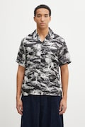 A Bathing Ape koszula Palm Tree Camo Open Collar męska kolor czarny regular z kołnierzykiem klasycznym 1L30132306