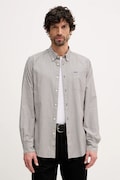 Barbour koszula Longfield męska kolor szary regular z kołnierzykiem button-down MSH5707