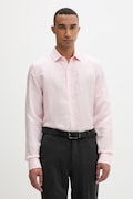 Calvin Klein pánska košeľa s ľanom ružová hladká LV019EU121