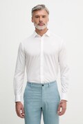 Trussardi košile pánská s bavlnou bílá hladká 58008000021N