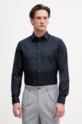 Sisley koszula męska bawełniana granatowa gładka 51C3SQ05B