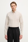 Lindbergh koszula męska kolor beżowy regular z kołnierzykiem button-down 30.203174B