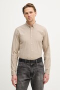 Lindbergh koszula męska kolor beżowy regular z kołnierzykiem button-down 30.203174B
