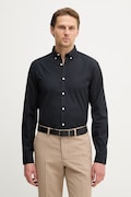 Lindbergh koszula męska kolor czarny regular z kołnierzykiem button-down 30.203174B