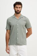 Lindbergh koszula z dodatkiem lnu męska kolor zielony regular 30.203319