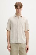 Marc O'Polo košeľa pánska ľanová béžová hladká 5000012798