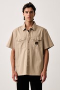 Levi's koszula męska bawełniana SS WORKER - WW x WORKWEAR beżowa w kratkę 003O1