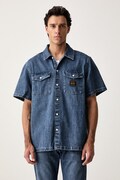 Levi's koszula męska bawełniana SS WORKER - WW x WORKWEAR niebieska w kratkę 003O1