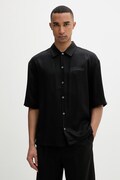 AllSaints camicia da uomo ODYSSEY nera liscia M116SE