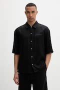 AllSaints camicia da uomo ODYSSEY nera liscia M116SE