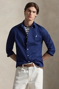 Polo Ralph Lauren koszula bawełniana męska kolor granatowy slim z kołnierzykiem button-down 710B20512