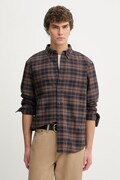 Βαμβακερό πουκάμισο Levi's AUTHENTIC BUTTON DOWN ανδρικό, χρώμα: καφέ, A7210-0063