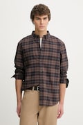 Βαμβακερό πουκάμισο Levi's AUTHENTIC BUTTON DOWN ανδρικό, χρώμα: καφέ, A7210-0063