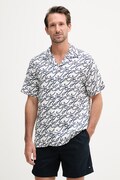 Tommy Hilfiger košile pánská se lnem SUMMER námořnická modrá