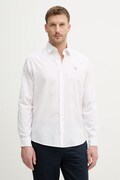 U.S. Polo Assn. koszula z dodatkiem lnu LINEN BLEND LS męska kolor biały regular z kołnierzykiem klasycznym MUP3248