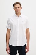 Детска риза с лен U.S. Polo Assn. LINEN BLEND SS в бяло със стандартна кройка с класическа яка MUP3254