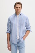 Tommy Jeans koszula męska z lnu niebieska w paski DM0DM22755