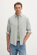 Tommy Jeans koszula męska z lnem zielona DM0DM22755