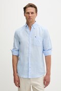 Tommy Jeans košeľa pánska ľanová modrá hladká DM0DM22760