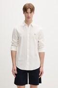 Tommy Jeans košeľa pánska s ľanom béžová hladká DM0DM22761