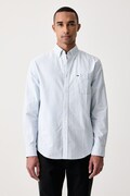 Tommy Jeans koszula męska bawełniana niebieska w paski DM0DM22790