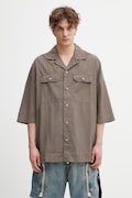 Rick Owens DRKSHDW Magnum Tommy koszula safari bawełniana męska brązowa gładka DU01F4290.CR