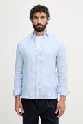 Tommy Hilfiger koszula męska lniana niebieska w paski MW0MW42400