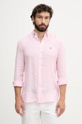 Tommy Hilfiger риза мъжка от лен розова на райе MW0MW42400