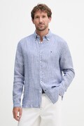 Tommy Hilfiger košile pánská lněná modrá Pruhovaná