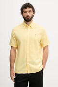 Tommy Hilfiger cămașă pentru bărbați, din in galbenă simplă MW0MW42450