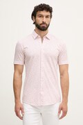 BOSS koszula męska z bawełną ROAN różowa w kwiaty 50560692