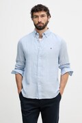 Tommy Hilfiger košeľa pánska ľanová modrá hladká MW0MW41530