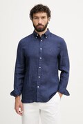 Tommy Hilfiger koszula męska lniana granatowa gładka MW0MW41530