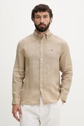 Tommy Hilfiger camicia da uomo in lino beige liscia MW0MW41530