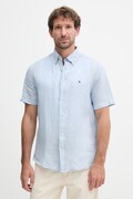 Tommy Hilfiger košile pánská lněná modrá hladká MW0MW41531
