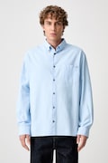 A.P.C. Mateo Logo camicia in cotone da uomo blu liscia COHOE.H12599