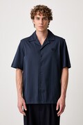 Fred Perry camicia da uomo in cotone blu navy liscia M1745