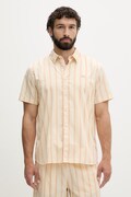 Lacoste koszula męska bawełniana żółta w paski CH2344