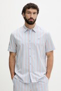 Lacoste koszula męska bawełniana niebieska w paski CH2344