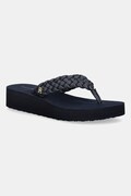 Tommy Hilfiger japonki TH WEDGE CORNROW BEACH SANDAL damskie kolor granatowy na koturnie FW0FW09037
