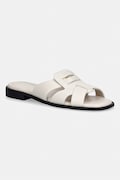 Tommy Hilfiger pantofle dámské kožené COIN LEATHER SANDAL béžové FW0FW09126