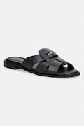 Tommy Hilfiger pantofle dámské kožené COIN LEATHER SANDAL černé FW0FW09126
