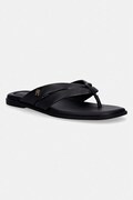 Tommy Hilfiger japonki damskie skórzane ELEVATED TOE POST LTH SANDAL czarne FW0FW09216