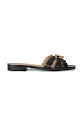 Lauren Ralph Lauren klapki skórzane Blike Slide damskie kolor czarny 802982875002